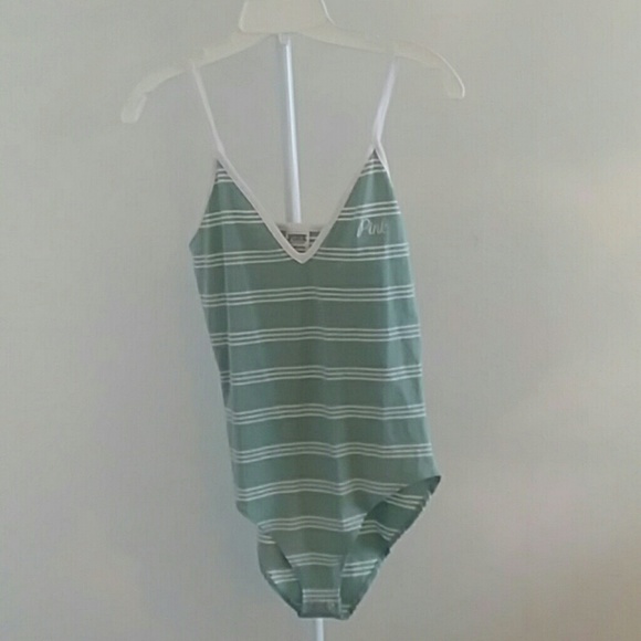 PINK Victoria's Secret Tops - 🌺Victoria's Secret Pink mint green body suit